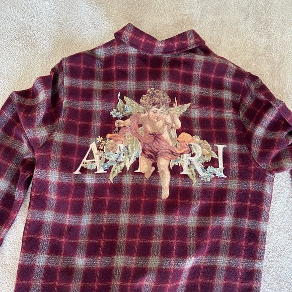 AMIRI Angel-Print Plaid Shirt - Picture 5 of 7